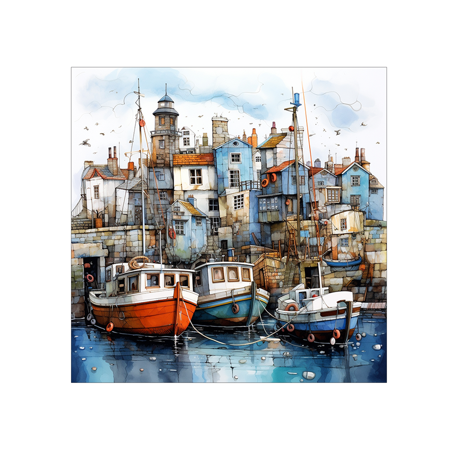 Boats docked in harbour