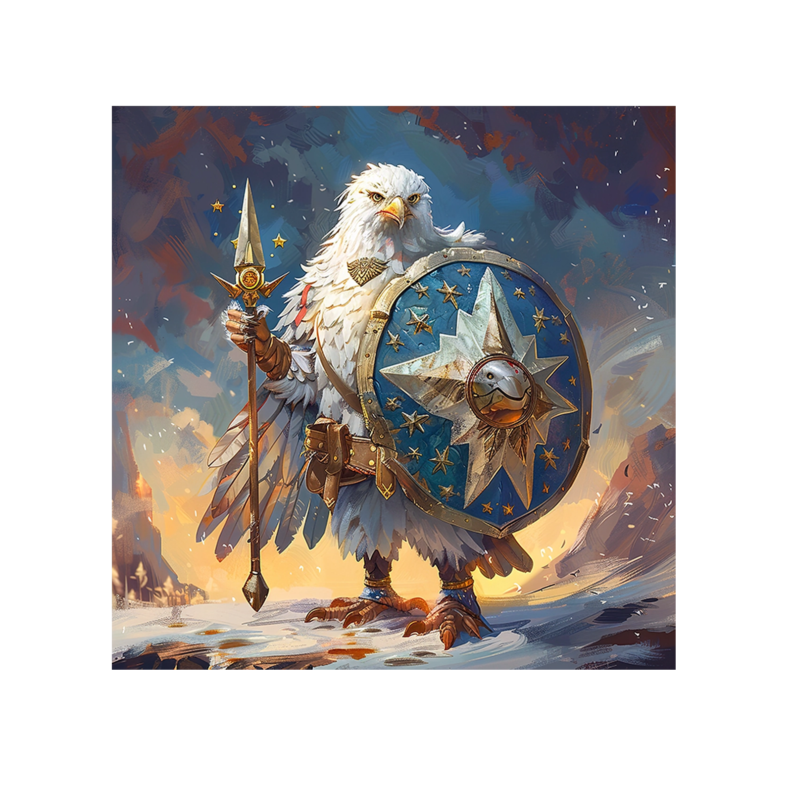 Eagle with shield