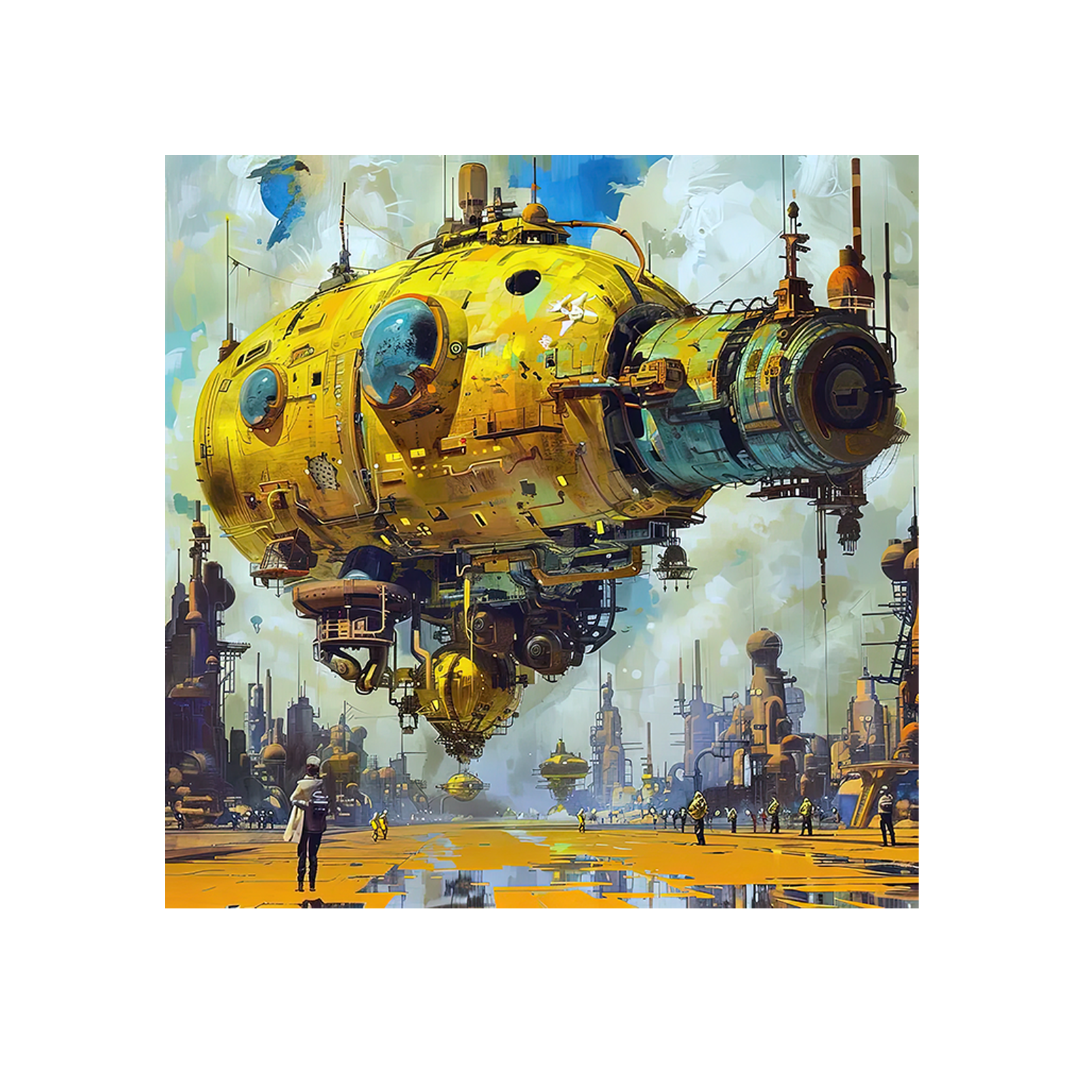 Floating yellow submarine