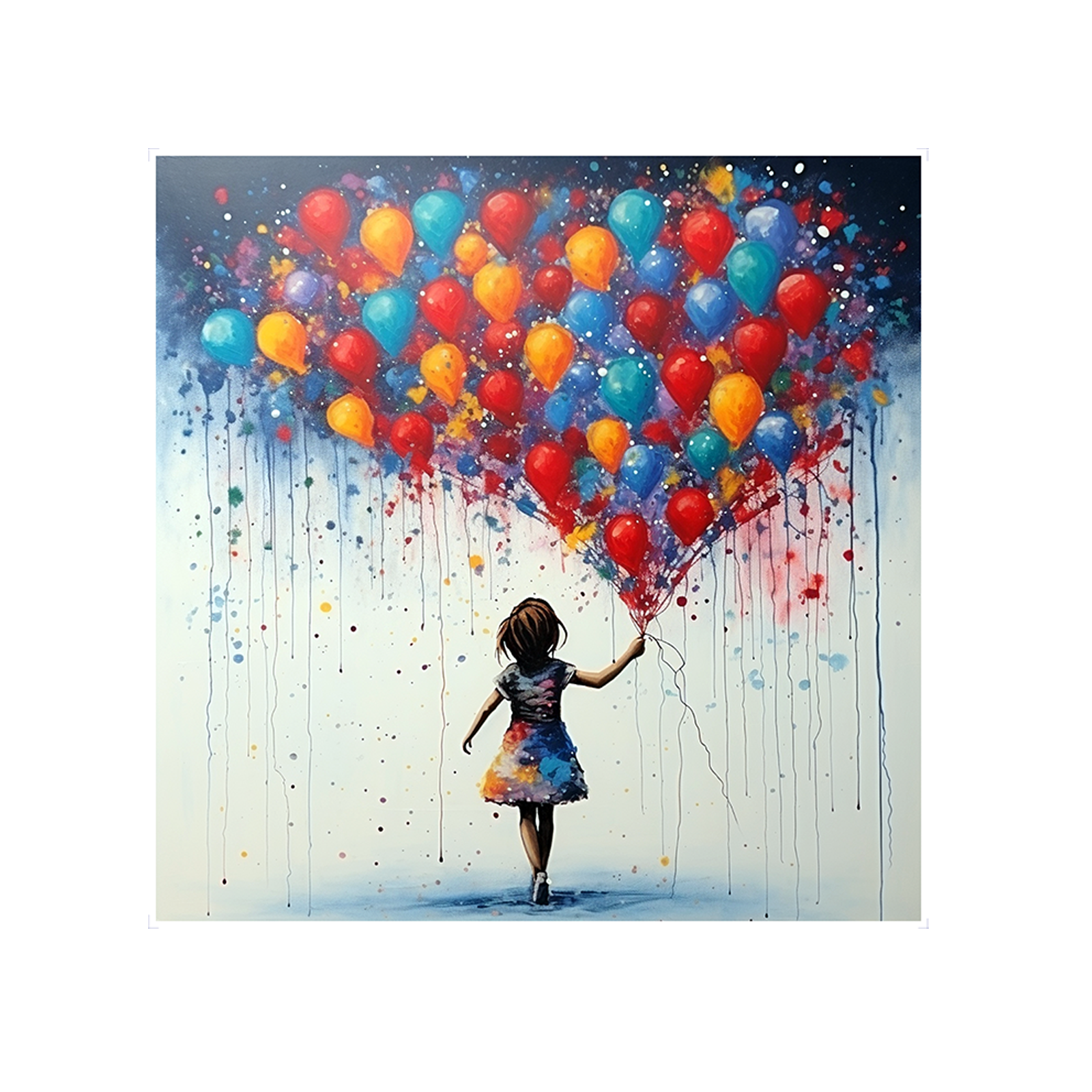 Girl holding balloons
