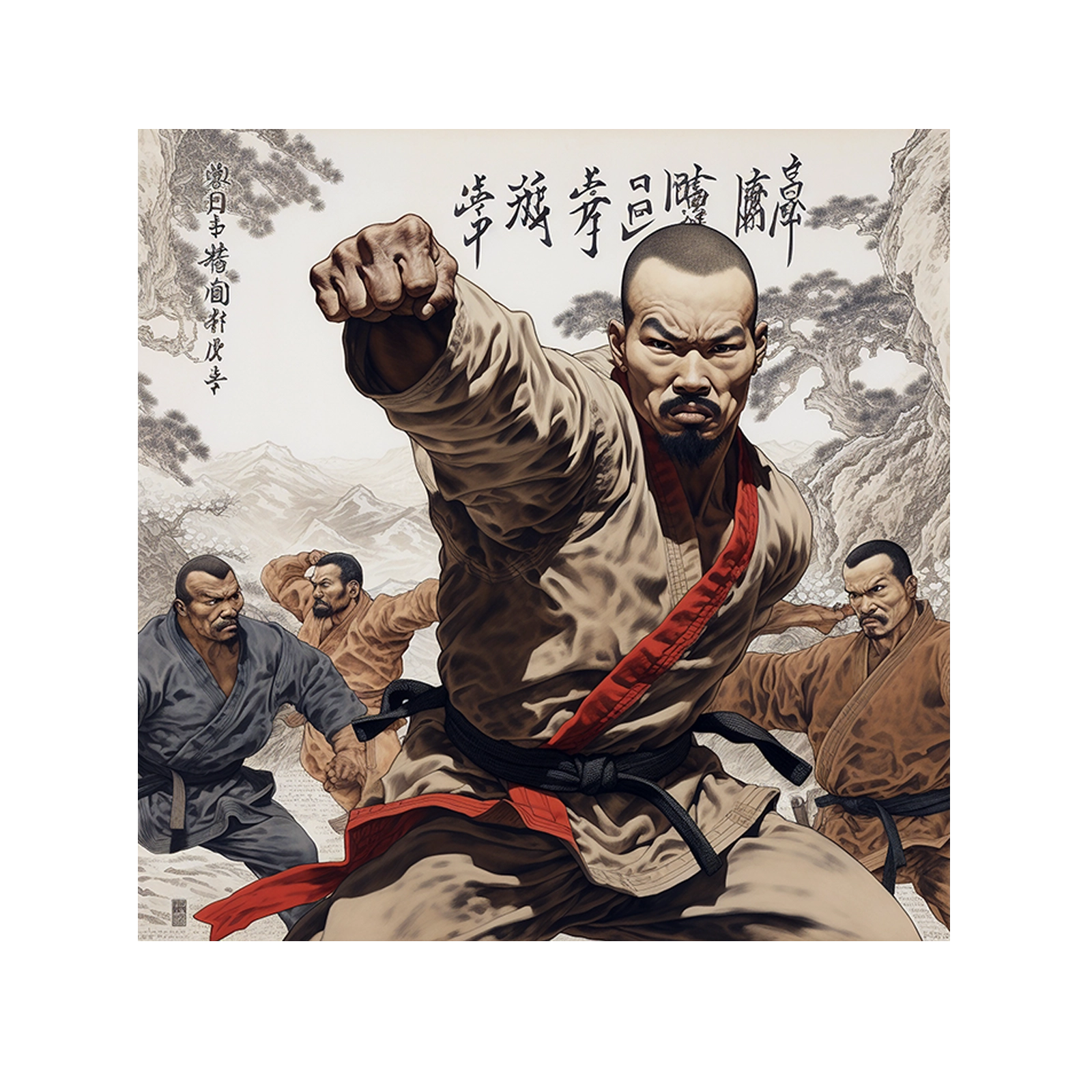 Japanese fighter with red belt