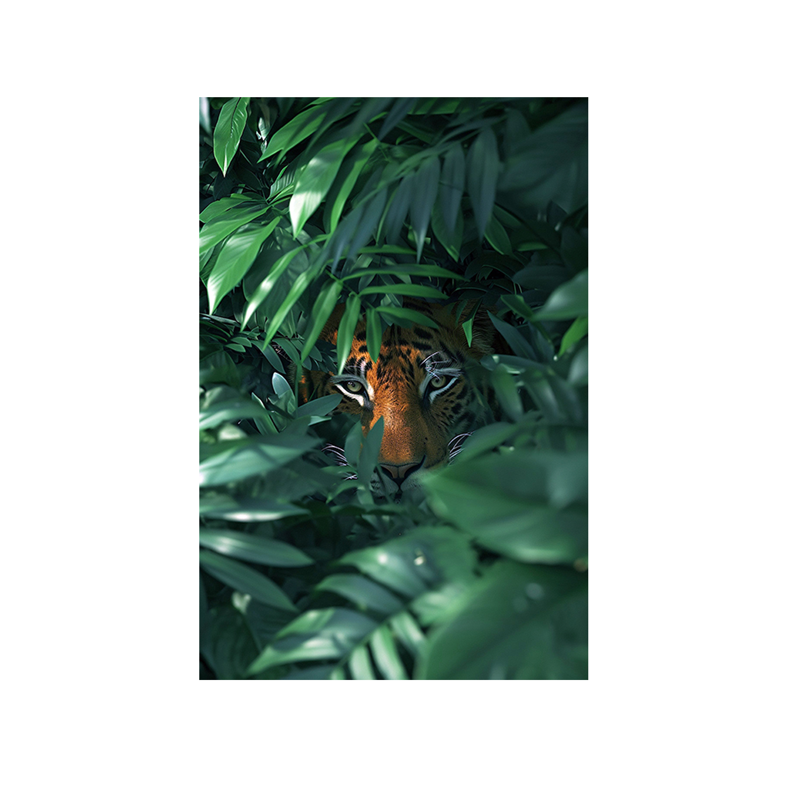 Jungle with hidden tiger