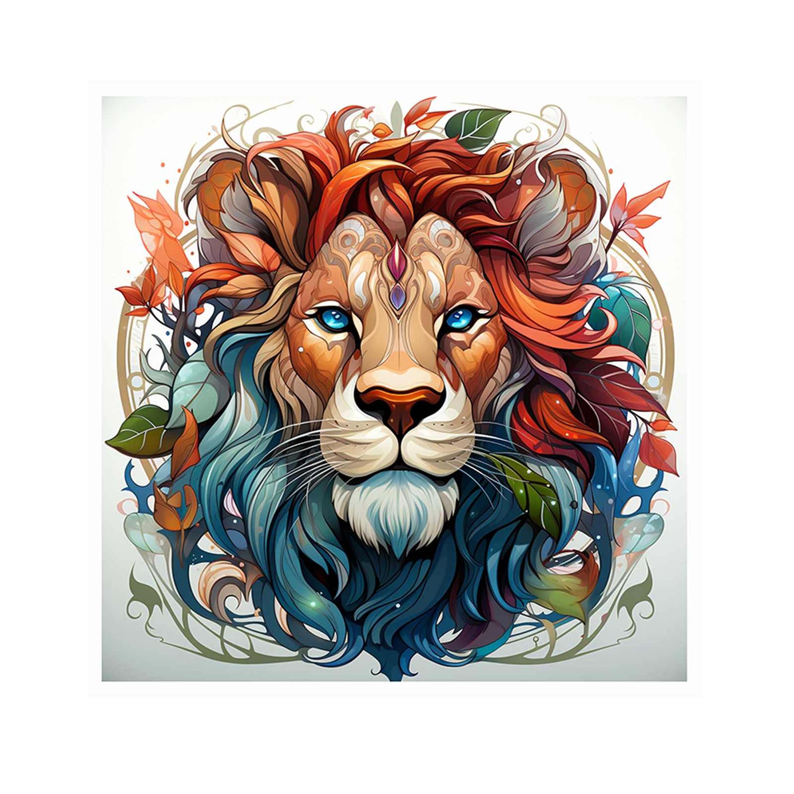 Lion with long mane