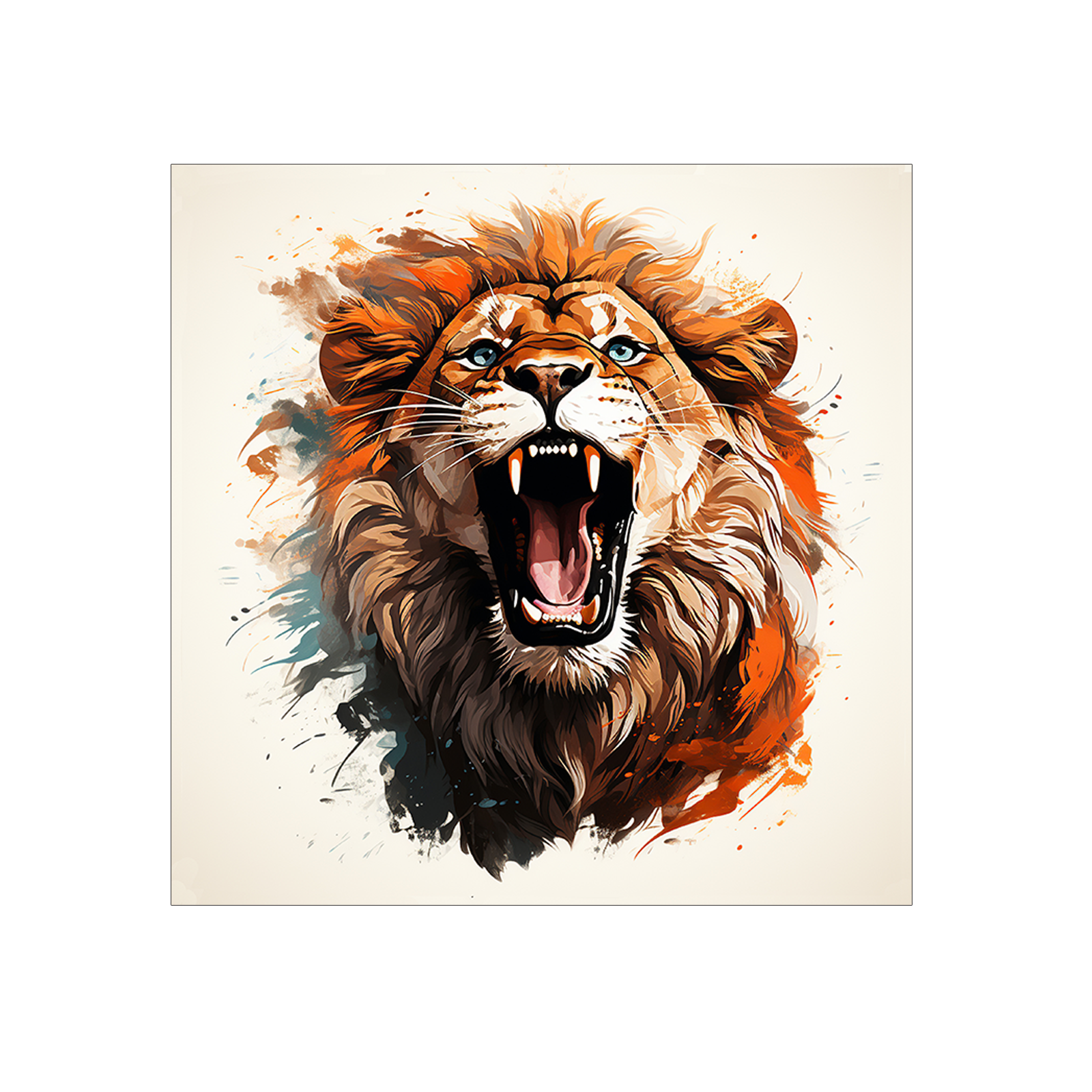 Lion roaring