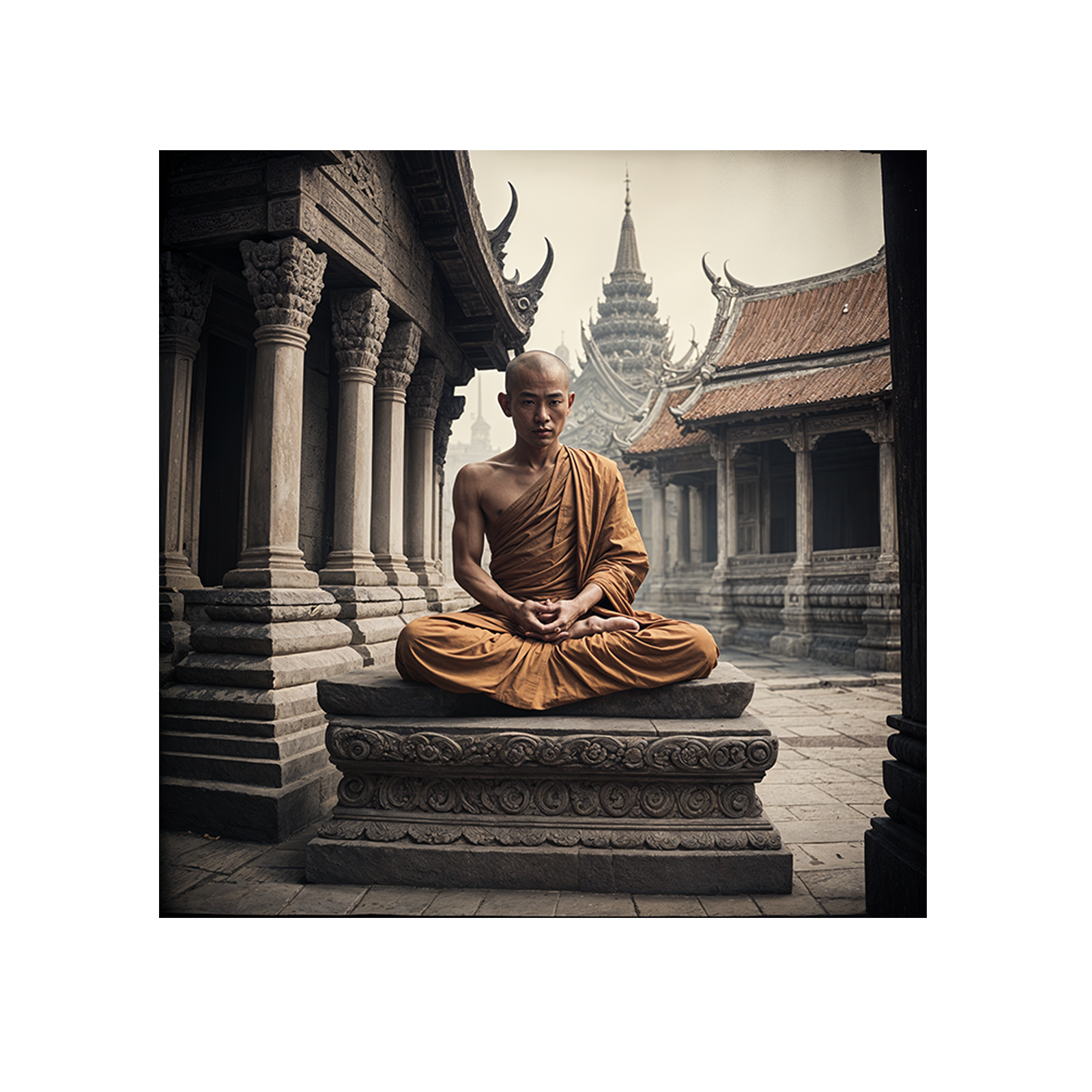 Meditating Thai monk (Ai)