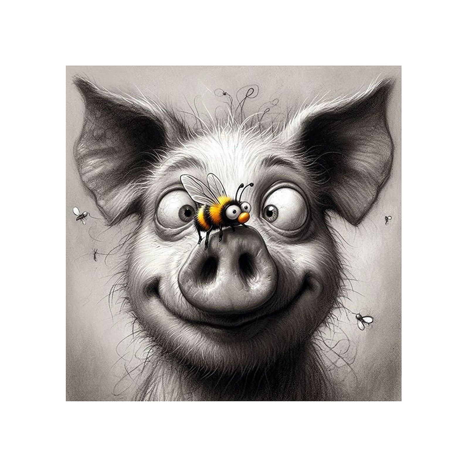 Pig with guest bee