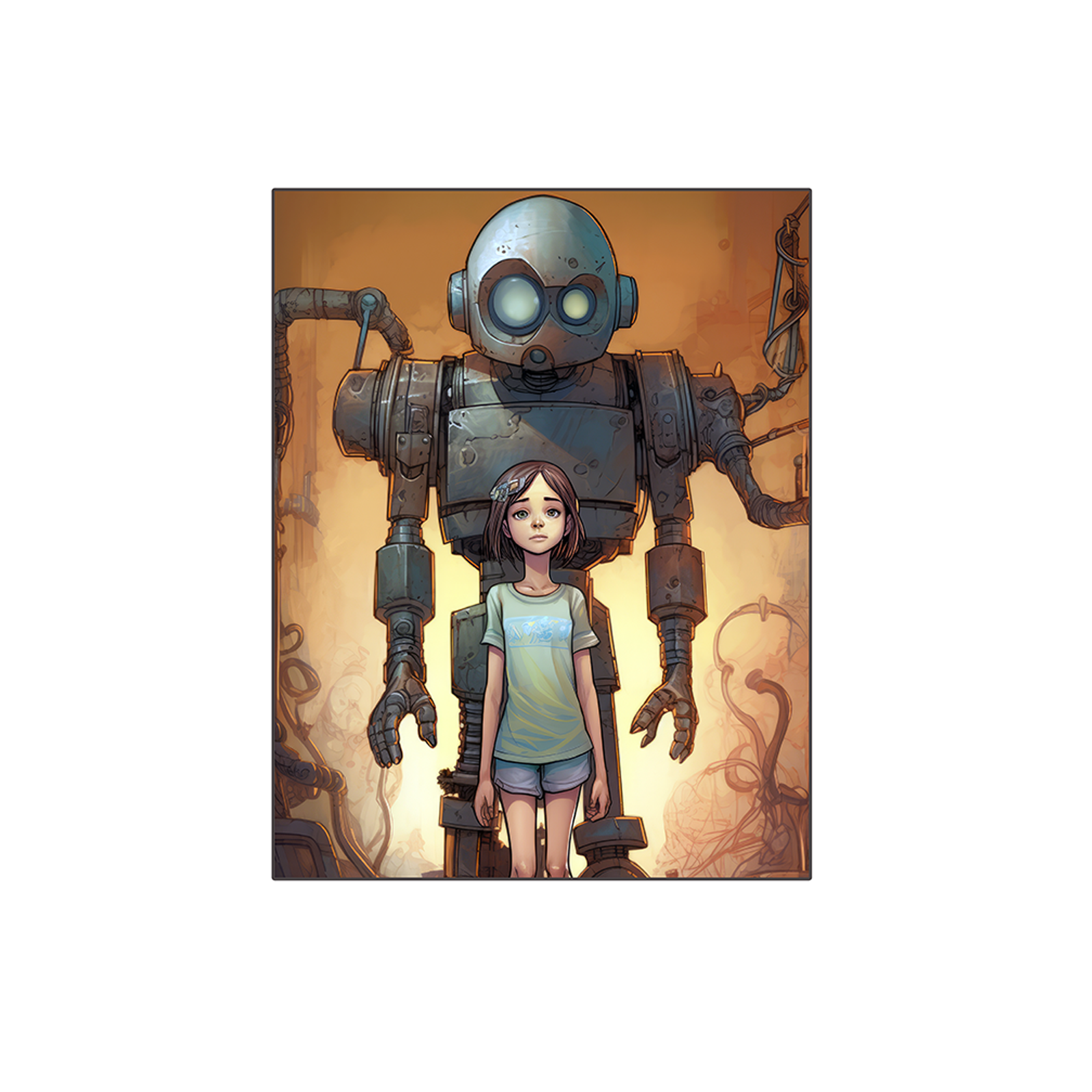 Robot and girl