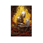 Robot in overgrown forest