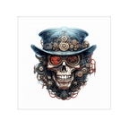 Steampunk skull wearing hat and glasses
