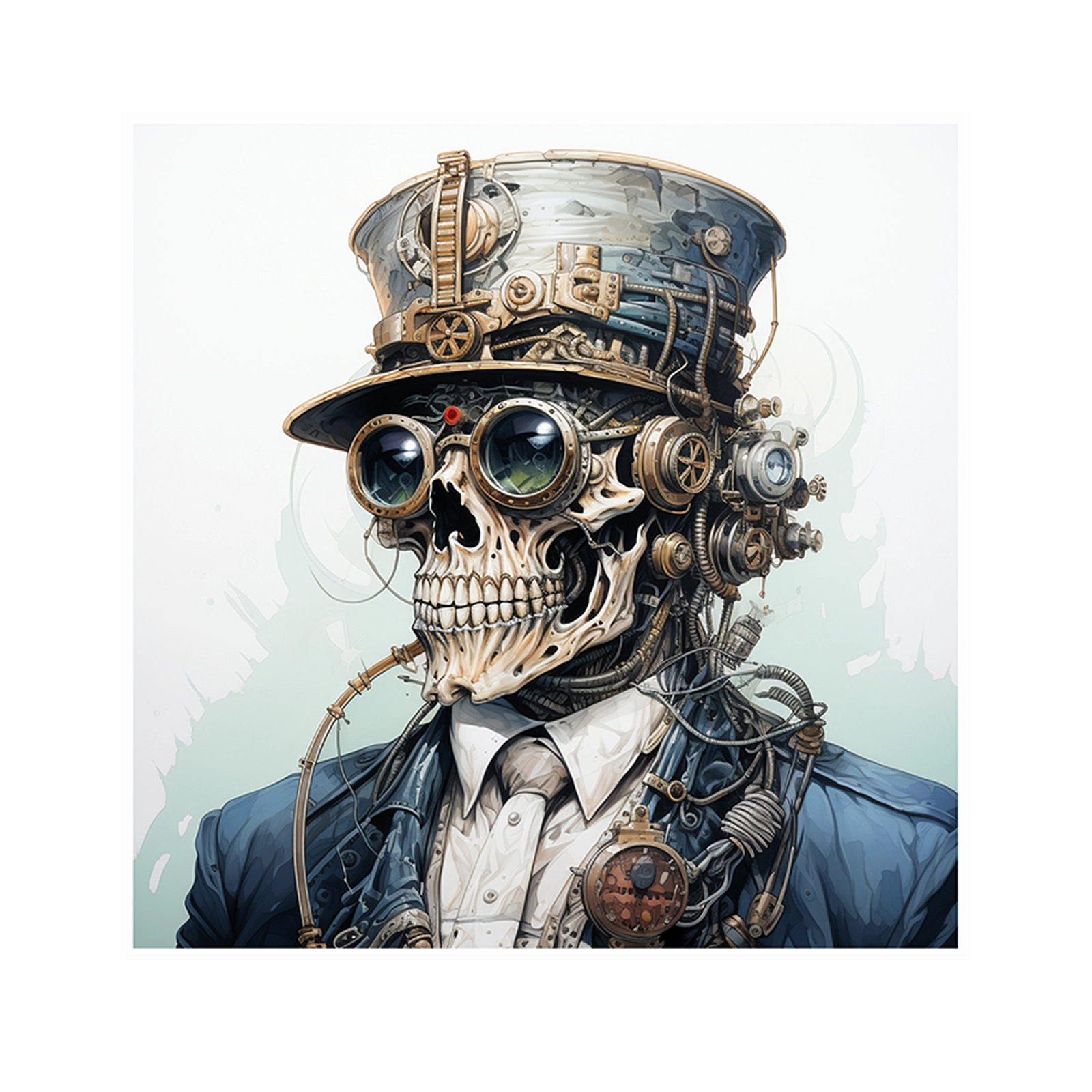 Steampunk skull with tophat