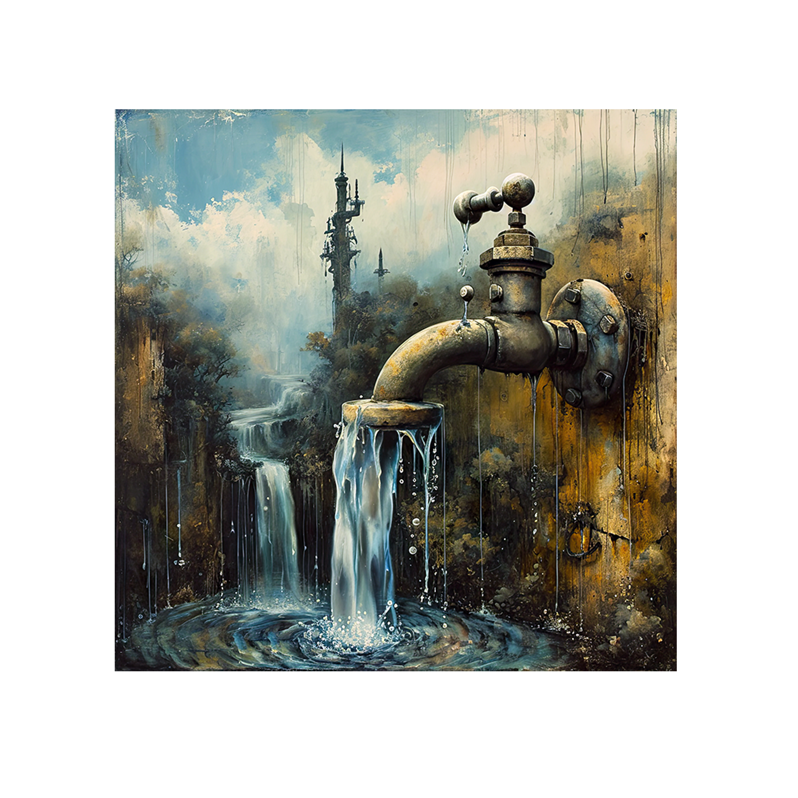 Surreal running water