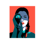 Woman with binoculars