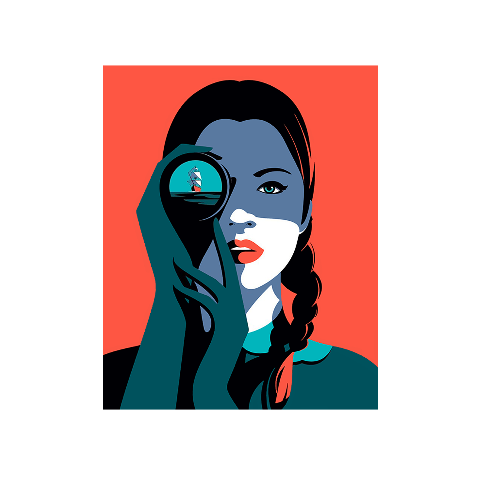 Woman with binoculars