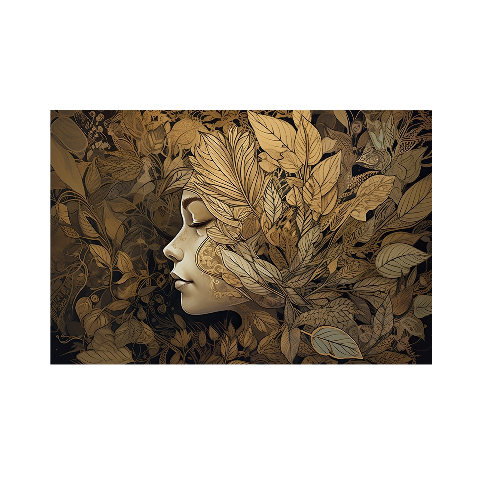 Woman in leaves