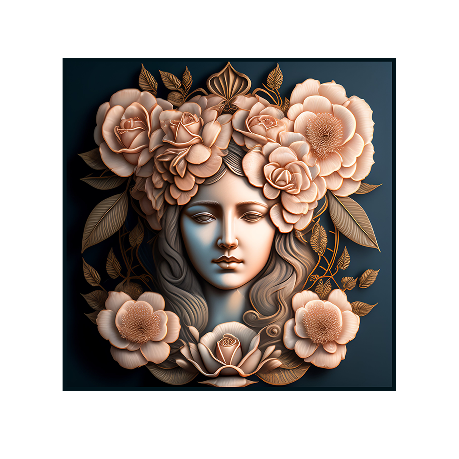 Classic woman with flowers in hair