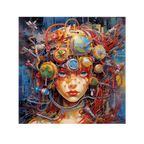 Woman with things in her head