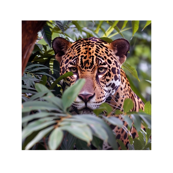 Curious Jaguar – Watching Out from the Foliage