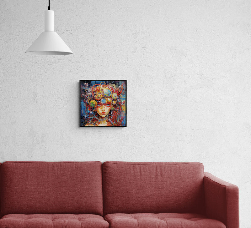 Woman with things in her head