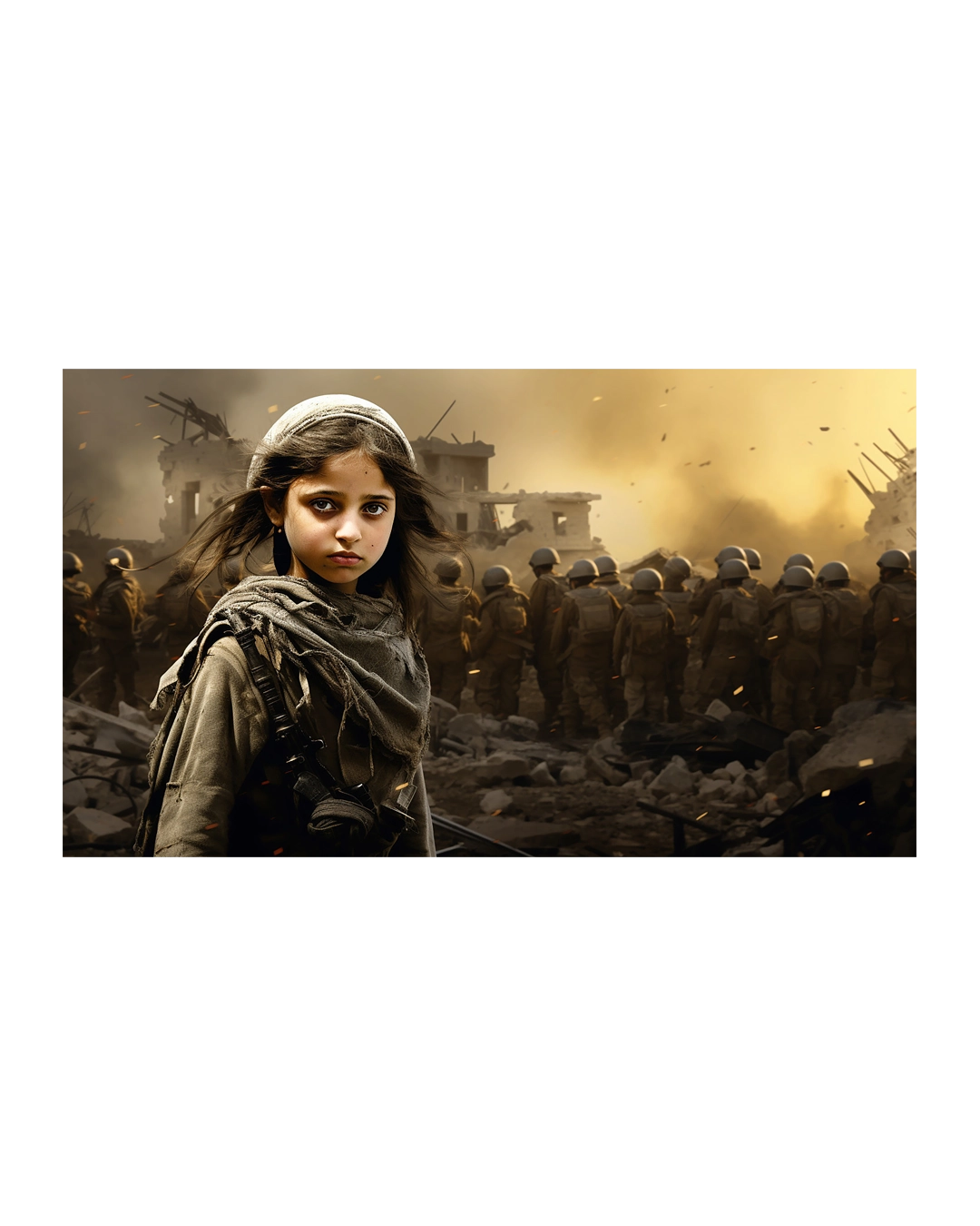 Palestine child in war zone