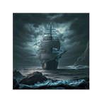 Ship in blue ocean