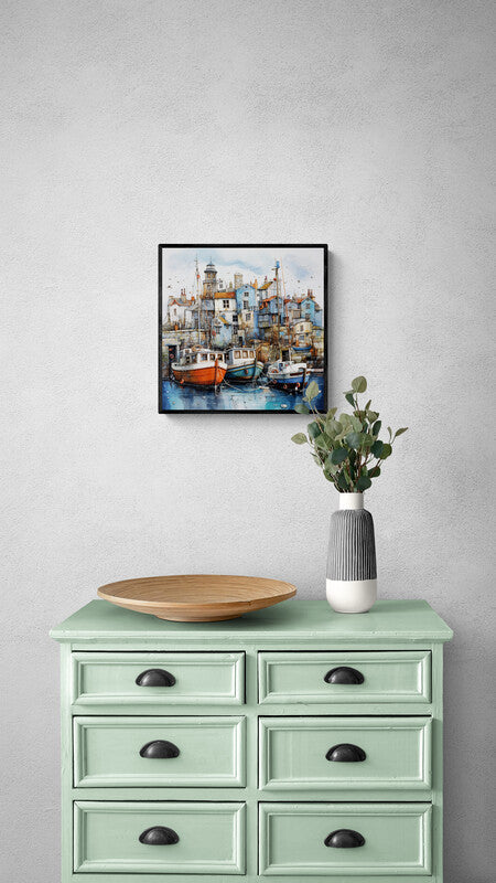 Boats docked in harbour